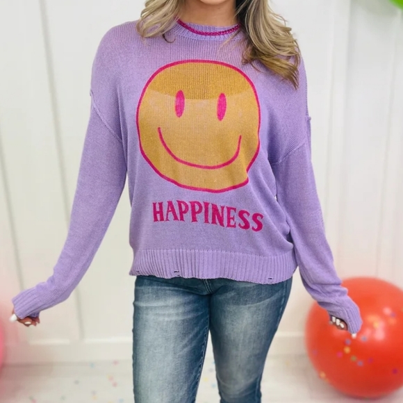 Kori America NWT Smiley Face Sweater Medium. - Picture 3 of 11